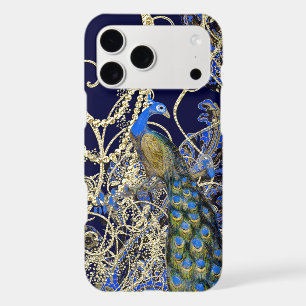 Gold Navy Black Blue Opulence Peacock Swirl