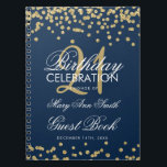 Gold Navy Blue 21st Birthday Guest Book Confetti<br><div class="desc">Elegant 21st Birthday Party Gold Glitter Confetti on Navy Blue template. Easy to use and easy to personalise. Order Today!</div>