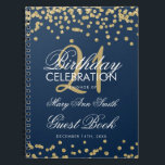 Gold Navy Blue 21st Birthday Guest Book Confetti<br><div class="desc">Elegant 21st Birthday Party Gold Glitter Confetti on Navy Blue template. Easy to use and easy to personalise. Order Today!</div>
