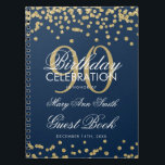 Gold Navy Blue 90th Birthday Guest Book Confetti<br><div class="desc">Elegant 90th Birthday Party Gold Glitter Confetti on Navy Blue template. Easy to use and easy to personalise. Order Today!</div>
