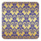 Gold, Navy Blue Damask Pattern 2