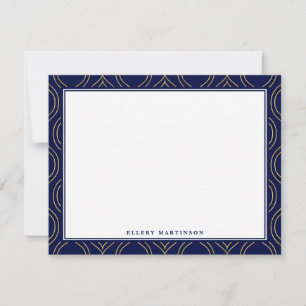 Gold & Navy Blue Pattern Card