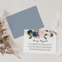 Gold Navy Blue Pink Floral Wedding Recipe Request