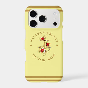 Gold Navy Nautical Anchor yacht club retro Rose Na