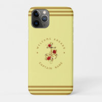 Gold Navy Nautical Anchor yacht club retro Rose Na