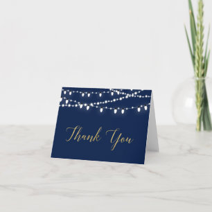 Gold & Navy Party Thank You Greeting Note Card