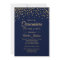 Gold Navy Sparkle Confetti Quinceanera Invite