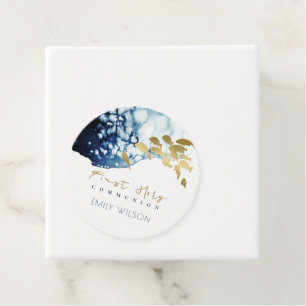 GOLD NAVY UNDERWATER SEA FISH FIRST HOLY COMMUNION FAVOUR TAGS