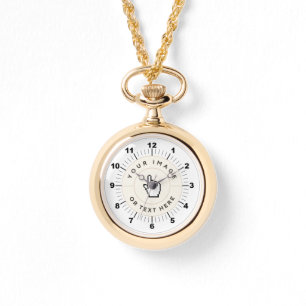 Gold Necklace Watch - Custom (add image/text)