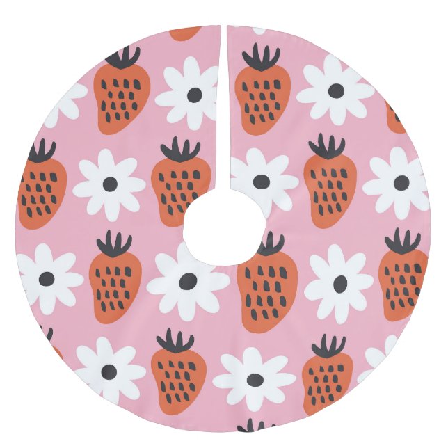 Gold neon, abstract colourful lights. brushed polyester tree skirt (Front)