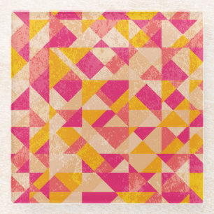 Gold neon background, colourful light effects. glass coaster