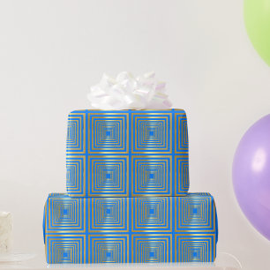 Gold neon blue luxurious Wrapping Paper