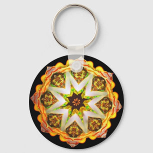 Gold Neon Kaleido-Star Key Ring