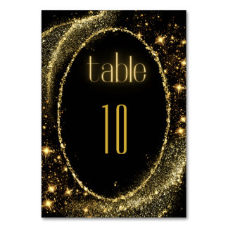 Gold Neon | Table Number Card
