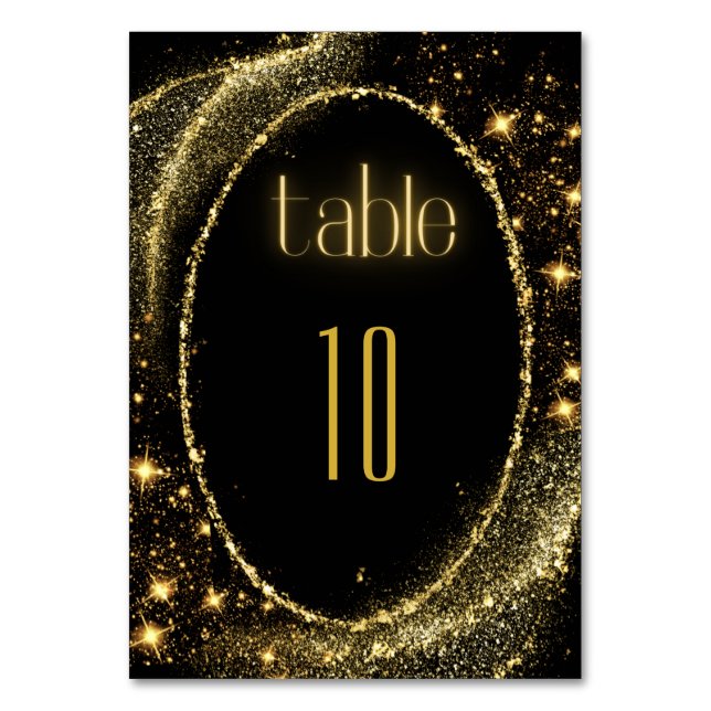 Gold Neon | Table Number Card (Front)