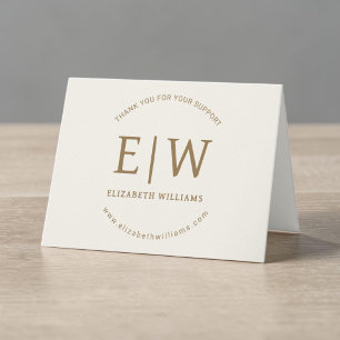 Gold Neutral Branded Business Company Thank You Card