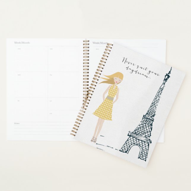 Gold "Never Quit Your Daydream" Quote Planner (Display)