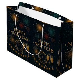 Gold New Year Large Gift Bag