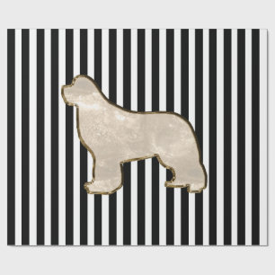 Gold Newfoundland Dog Gift Wrap