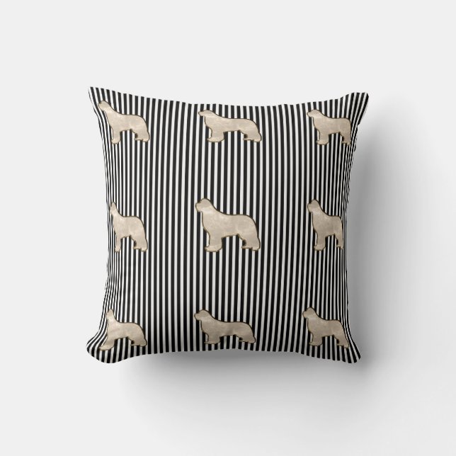 Gold Newfoundland dog throw pillow (Front)
