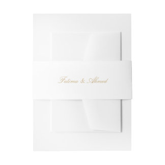 Gold Nikah Muslim Wedding Invitation Belly Band