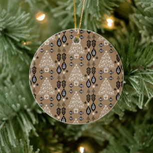 Gold Norwegian Christmas Home Decor Ceramic Ornament
