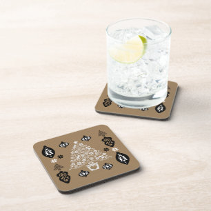 Gold Norwegian Christmas Home Decor Coaster