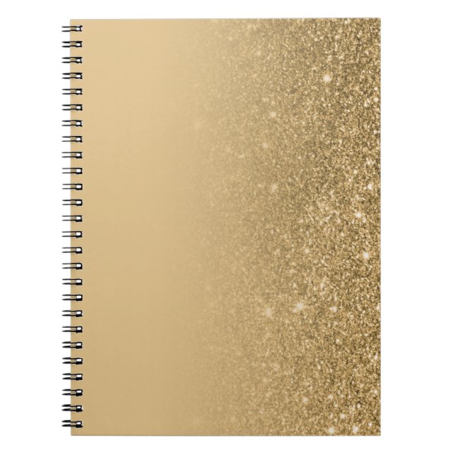 Gold Notebook with Glitter Edges – Glam Chic (Front)