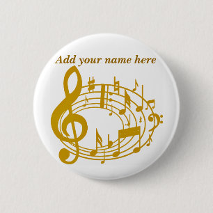 Gold Notes_ 6 Cm Round Badge