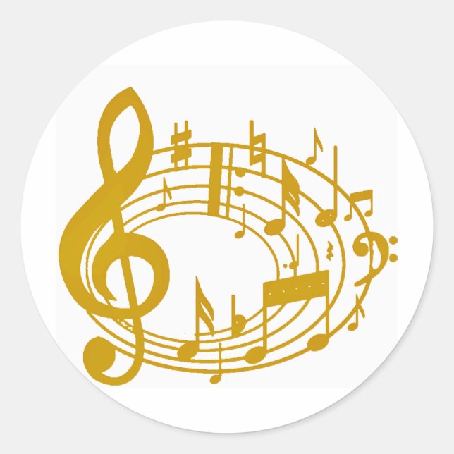 Gold Notes_ Classic Round Sticker (Front)