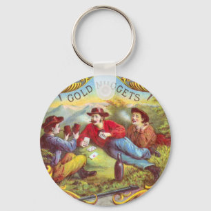 Gold Nuggets Antique Cigar Label  Key Ring