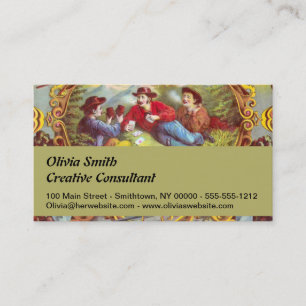 Gold Nuggets: Antique Cigar Label Wild West Art Business Card