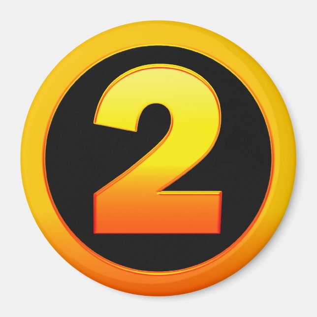 Gold Number 2 Magnet (Front)