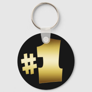 GOLD NUMBER ONE KEY RING