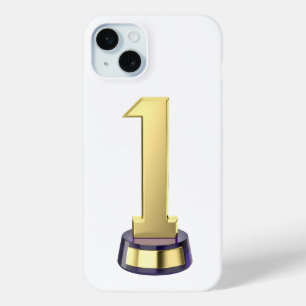 Gold number one trophy iPhone 15 mini case