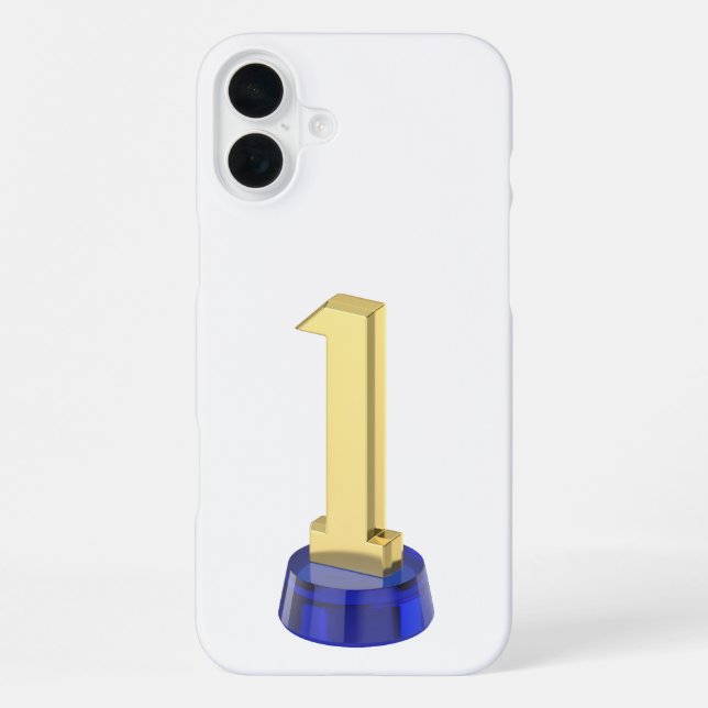 Gold number one trophy iPhone case (Back)