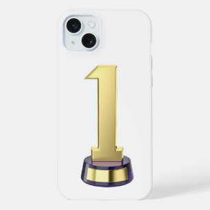 Gold number one trophy iPhone 15 plus case