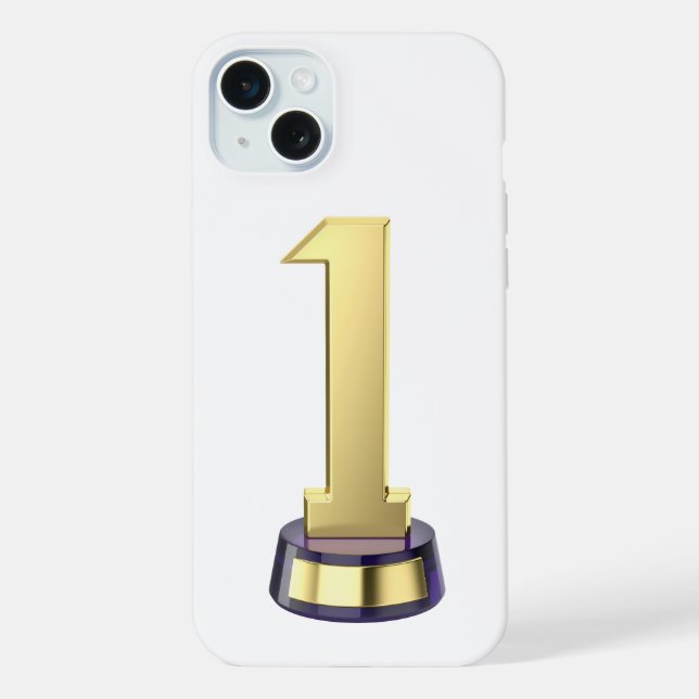 Gold number one trophy iPhone case (Back)