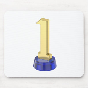Gold number one trophy mouse pad