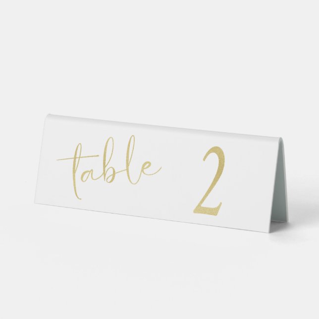 Gold number two 6x2 Table Tent Sign (Front)