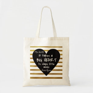 Gold Nursery Thank you Teacher Bag BIG HEART