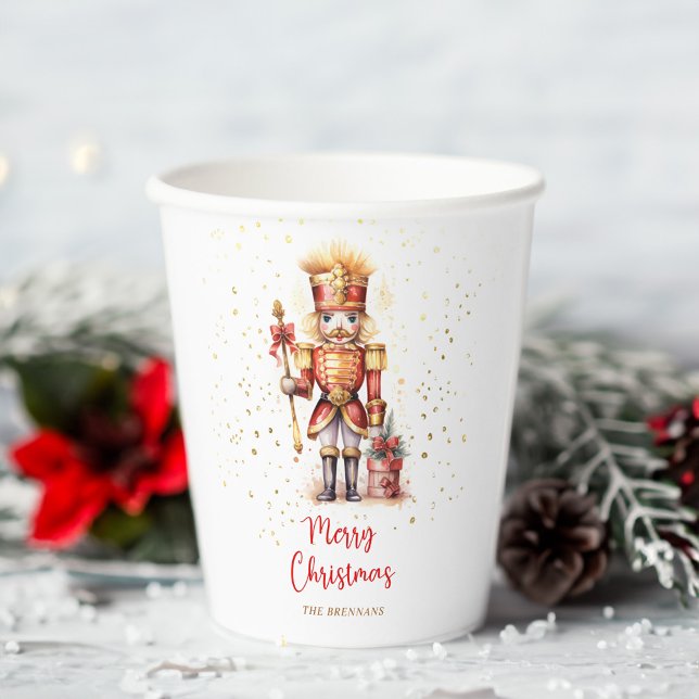 Gold Nutcracker Merry Christmas Paper Cups (Gold Nutcracker Merry Christmas Paper Cups)