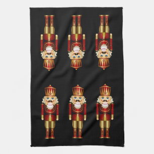 Gold Nutcrackers Tea Towel