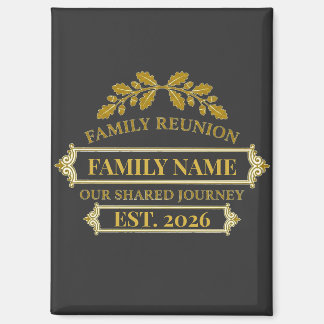Gold Oak Leaf Family Reunion Custom Name and Year Magnet