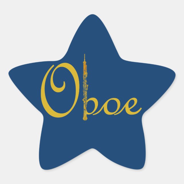 Gold Oboe Star Sticker (Front)