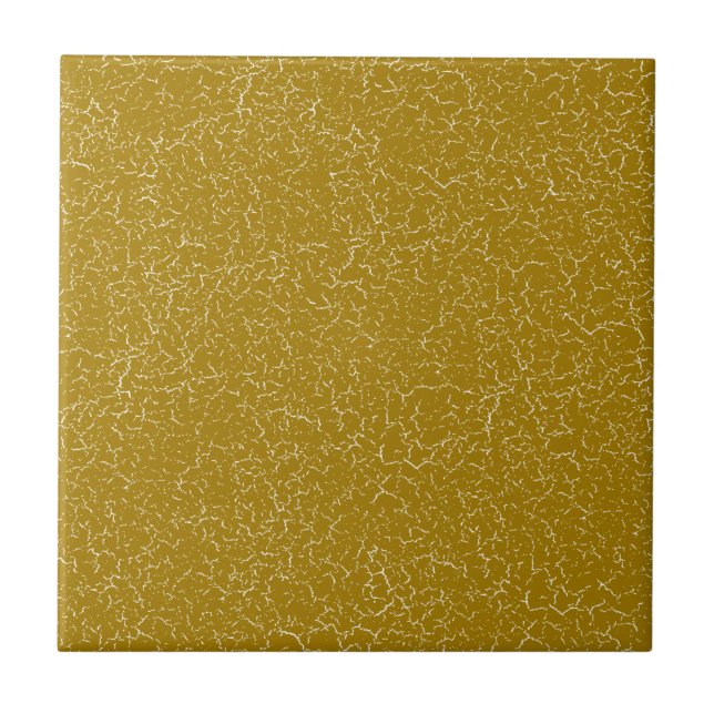 Gold Ochre Crackle Glaze Solid Colour Tile (Front)