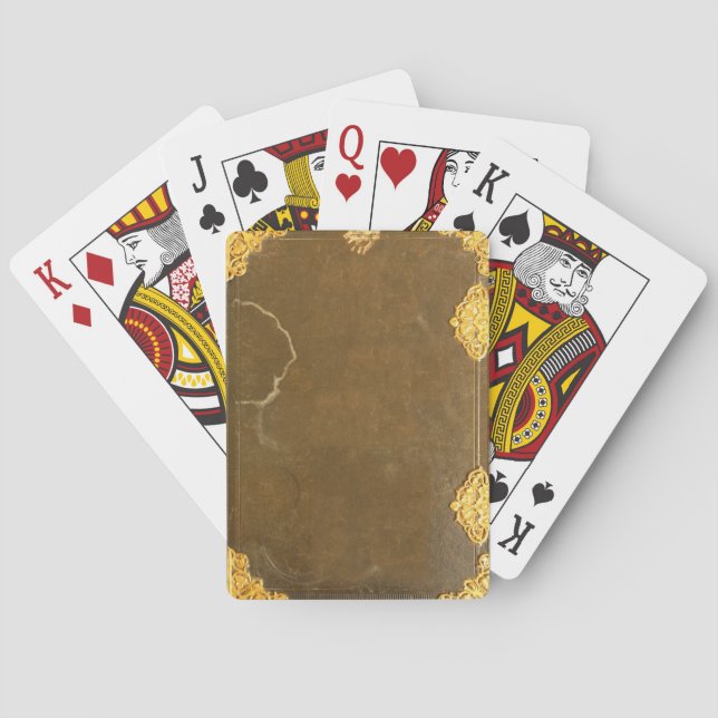 Gold & Old Book Cover Playing Cards (Back)