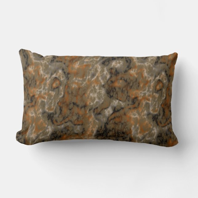 gold olive and black abstract  lumbar cushion (Front)