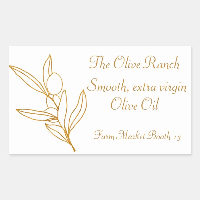 Gold Olive Branch Label (Front)