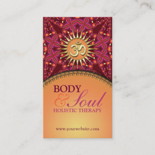 Gold OM Batik  New Age Holistic Business Card